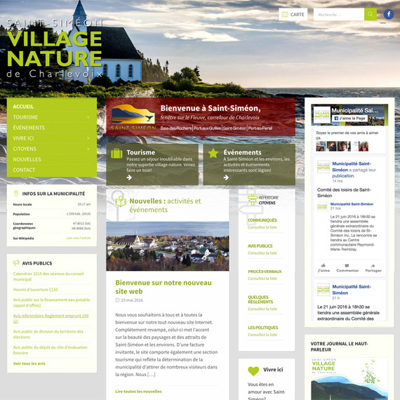 Image miniature du site web de la municipalité de Saint-Siméon
