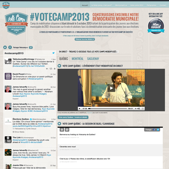Image miniature du site web du Vote Camp